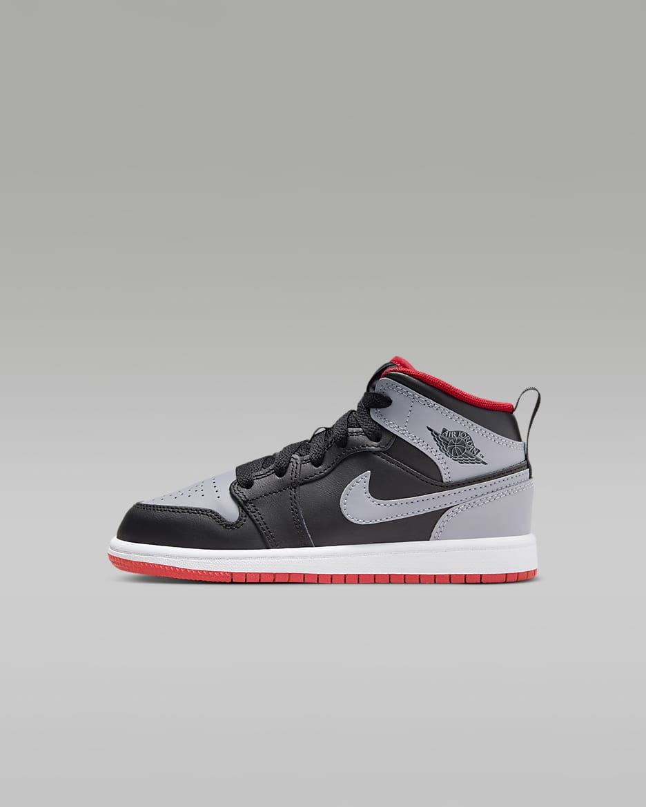 Jordan 1 Mid Little Kids Shoes. Nike